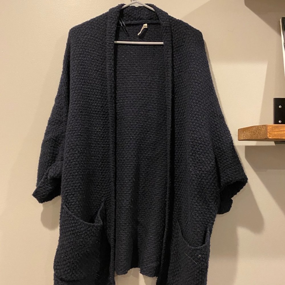 Blue knit cardigan